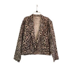 Niemann Marcus vintage 100% silk animal print size small blazer jacket